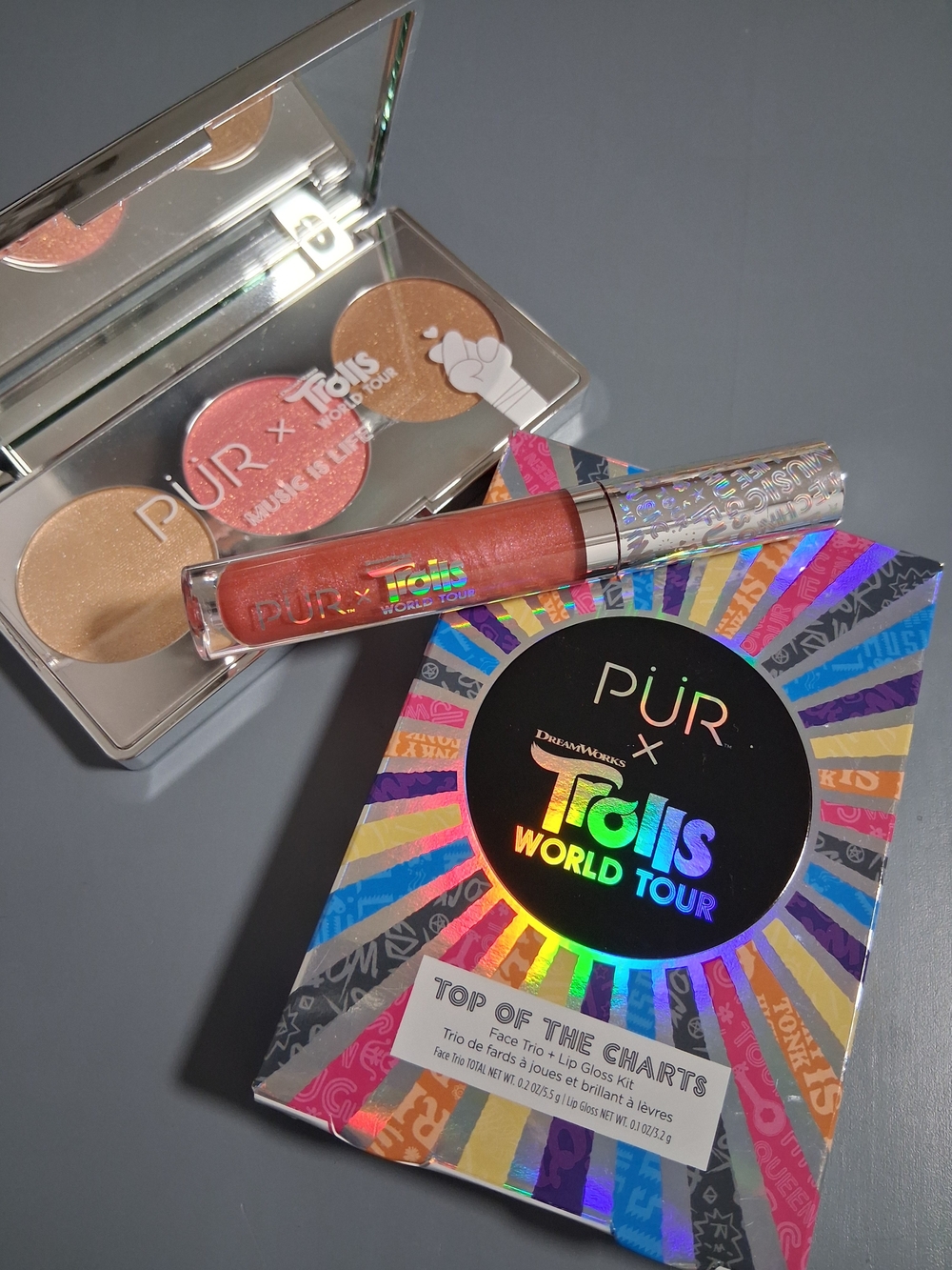 PÜR Trolls World Tour Face Trio & Lip Gloss